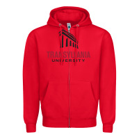 Red transylvania university Zipper Hoodie - PixelFlow