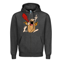 Charcoal Heather captain caveman captain caveman unga bunga premium t shirt Zipper Hoodie - PixelFlow