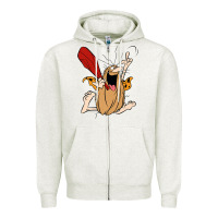 Oatmeal Heather captain caveman captain caveman unga bunga premium t shirt Zipper Hoodie - PixelFlow
