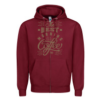 Burgundy The Best Morning Coffee Zipper Hoodie - PixelFlow