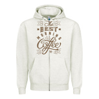 Oatmeal Heather The Best Morning Coffee Zipper Hoodie - PixelFlow