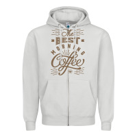 Dove Grey The Best Morning Coffee Zipper Hoodie - PixelFlow