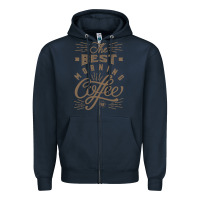 Navy The Best Morning Coffee Zipper Hoodie - PixelFlow