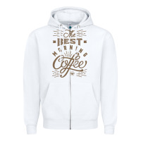 White The Best Morning Coffee Zipper Hoodie - PixelFlow