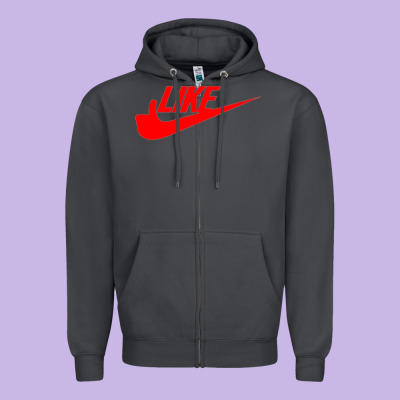 Like Zipper Hoodie Designed By Pixelflow