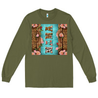 Army Green Western Mama Pink Roses Mother's Day Long Sleeve Tee - LillyAllenDesigns