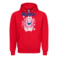 Red Mr bubble makes bath time fun Zipper Hoodie - PixelFlow