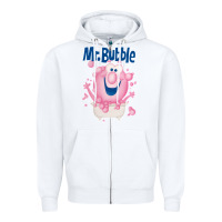 White Mr bubble makes bath time fun Zipper Hoodie - PixelFlow