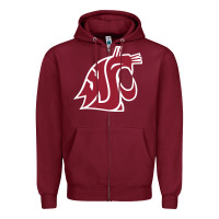 Burgundy washington state cougars Zipper Hoodie - PixelFlow