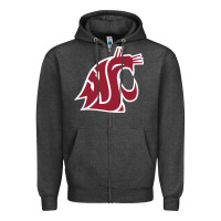 Charcoal Heather washington state cougars Zipper Hoodie - PixelFlow