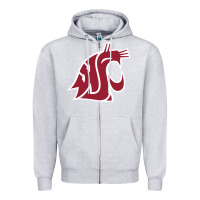 Heather Grey washington state cougars Zipper Hoodie - PixelFlow