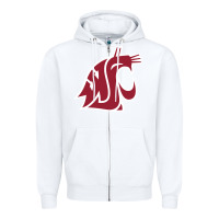 White washington state cougars Zipper Hoodie - PixelFlow