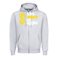 Heather Grey price is right Zipper Hoodie - PixelFlow