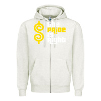 Oatmeal Heather price is right Zipper Hoodie - PixelFlow