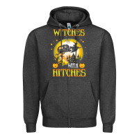 Charcoal Heather witches with hitches funny halloween costume gift Zipper Hoodie - PixelFlow