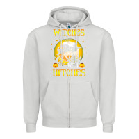 Dove Grey witches with hitches funny halloween costume gift Zipper Hoodie - PixelFlow