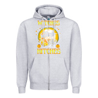 Heather Grey witches with hitches funny halloween costume gift Zipper Hoodie - PixelFlow