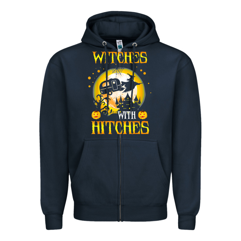 Witches With Hitches Funny Halloween Costume Gift Zipper Hoodie by PixelFlow | Teevron