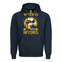 Navy witches with hitches funny halloween costume gift Zipper Hoodie - PixelFlow