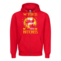 Red witches with hitches funny halloween costume gift Zipper Hoodie - PixelFlow