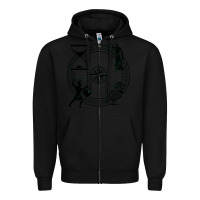 Black the four stoic virtues Zipper Hoodie - PixelFlow