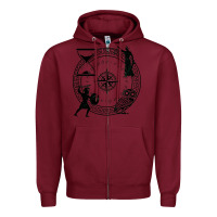 Burgundy the four stoic virtues Zipper Hoodie - PixelFlow