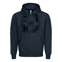 Navy the four stoic virtues Zipper Hoodie - PixelFlow