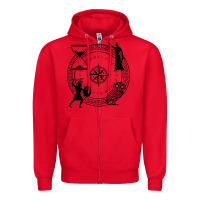 Red the four stoic virtues Zipper Hoodie - PixelFlow