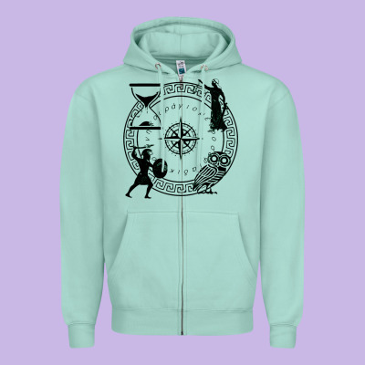 The Four Stoic Virtues Zipper Hoodie Designed By Pixelflow