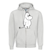 Dove Grey moomin character Zipper Hoodie - PixelFlow