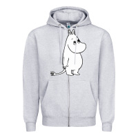 Heather Grey moomin character Zipper Hoodie - PixelFlow