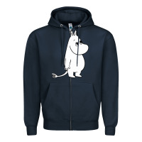 Navy moomin character Zipper Hoodie - PixelFlow