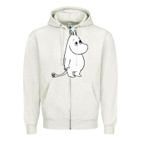 Oatmeal Heather moomin character Zipper Hoodie - PixelFlow