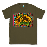 Army Green sunflower serape leopard background Classic Tee - Jasminsmagicworld