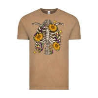 Vintage Coffee mardi gras chest sunflowers skeleton Vintage Tee - FaDigitalArtStudio
