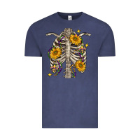Vintage Denim mardi gras chest sunflowers skeleton Vintage Tee - FaDigitalArtStudio