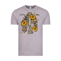 Mardi Gras Chest Sunflowers Skeleton Vintage Tee | Teevron