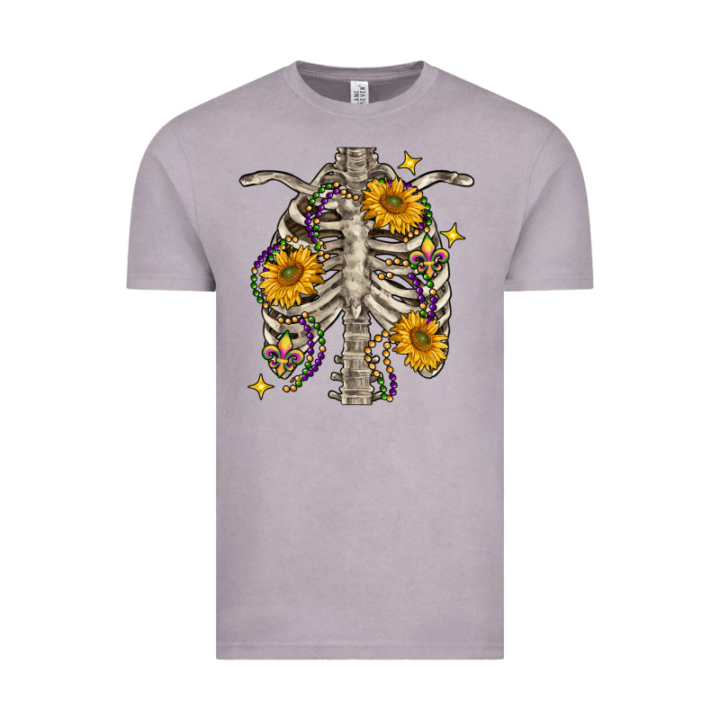 Mardi Gras Chest Sunflowers Skeleton Vintage Tee by FaDigitalArtStudio | Teevron