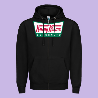 Krispy Kreme Zipper Hoodie Designed By Pixelflow