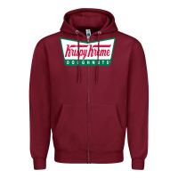 Burgundy krispy kreme Zipper Hoodie - PixelFlow