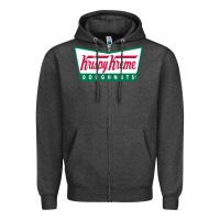 Charcoal Heather krispy kreme Zipper Hoodie - PixelFlow