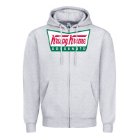 Heather Grey krispy kreme Zipper Hoodie - PixelFlow
