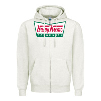 Oatmeal Heather krispy kreme Zipper Hoodie - PixelFlow