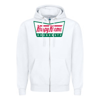 White krispy kreme Zipper Hoodie - PixelFlow
