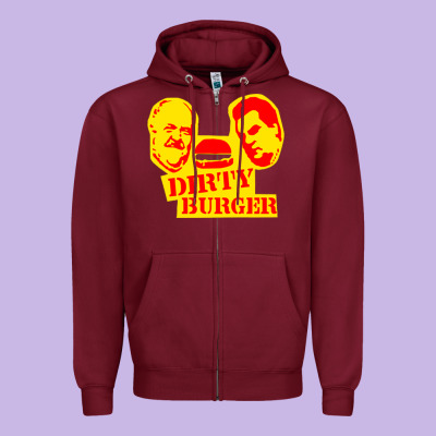 Dirty Burger Zipper Hoodie Designed By Pixelflow