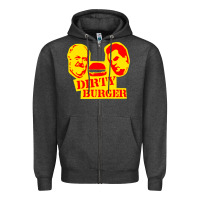 Charcoal Heather dirty burger Zipper Hoodie - PixelFlow