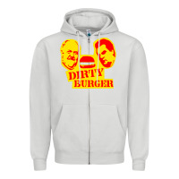 Dove Grey dirty burger Zipper Hoodie - PixelFlow