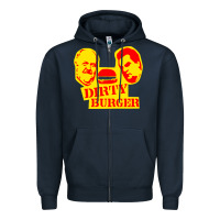 Navy dirty burger Zipper Hoodie - PixelFlow