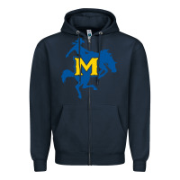 Navy mcneese  athletics Zipper Hoodie - PixelFlow