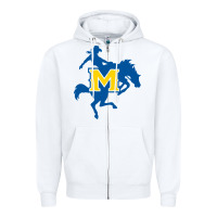 White mcneese  athletics Zipper Hoodie - PixelFlow